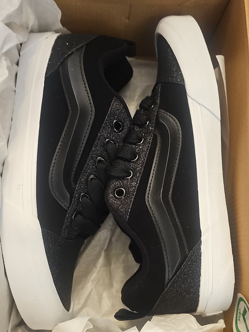 Knu Skool Dazzled Black Low-Top Vans Sneakers